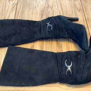 Black Suede Tall Boots